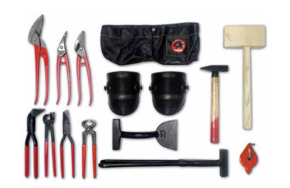 Avbildning av nødvendig verktøy for installasjon av PREFAs småformatprodukter