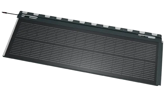 Produktbilde av PREFAs solcelle takplate med PV-kabel