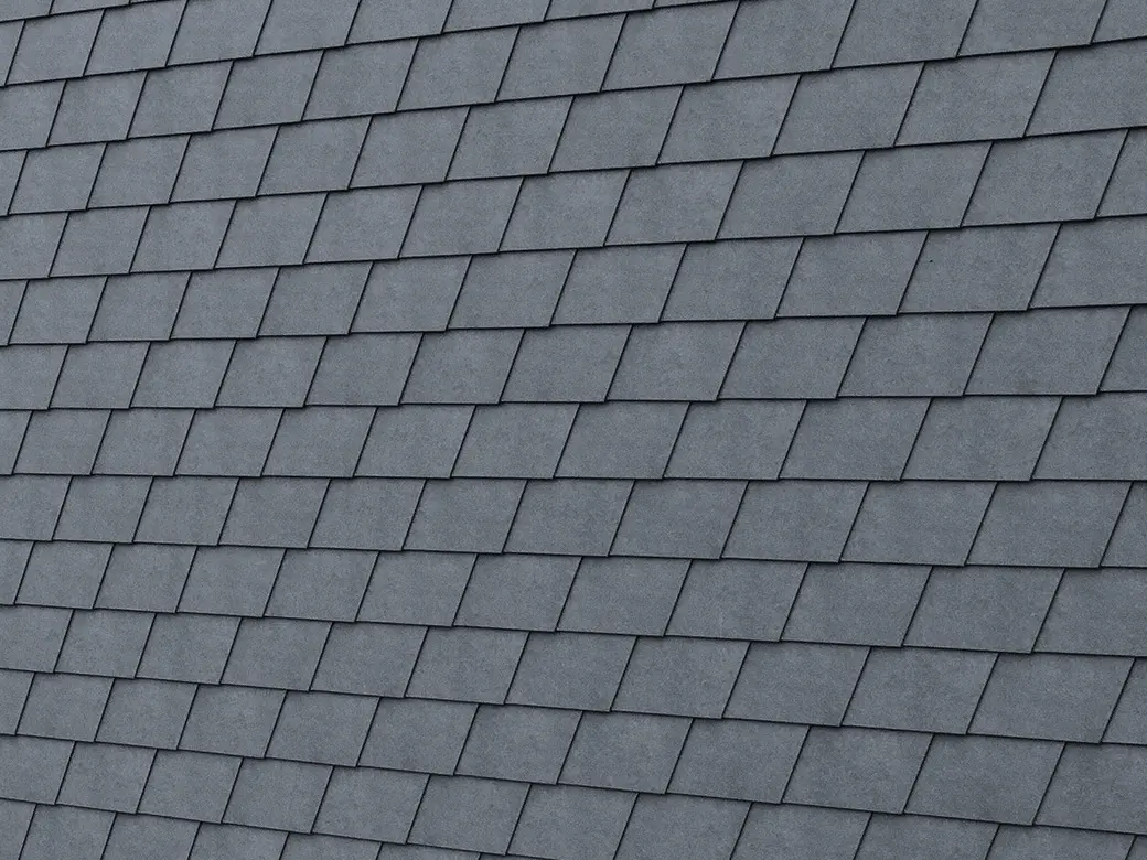 PREFA veggshingel i P.10 steingrå detaljvisning