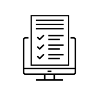 Illustrasjon av en skjerm som viser en sjekkliste eller et skjema