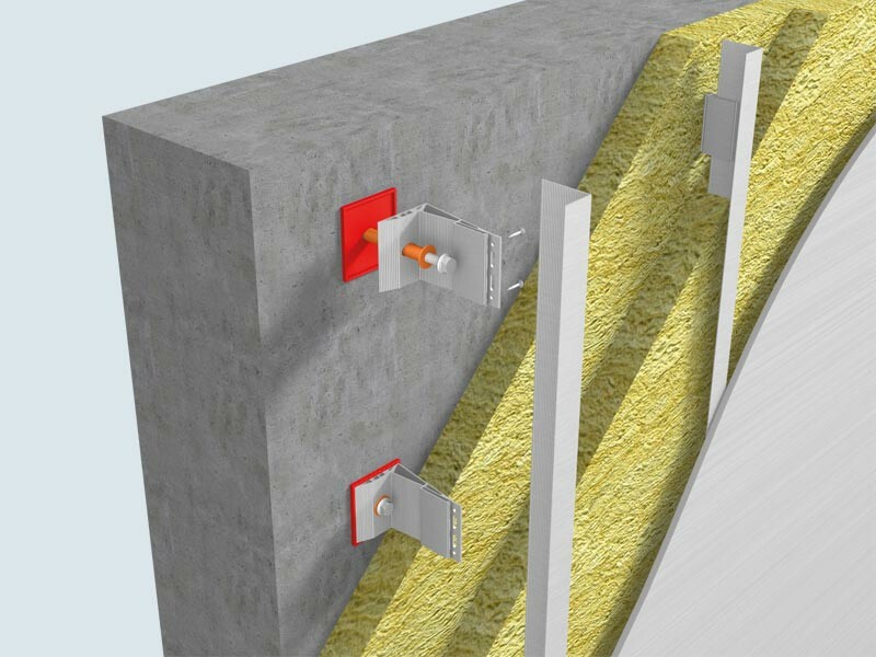Oppbygging av en bakventilert fasade med metall-underkonstruksjon
