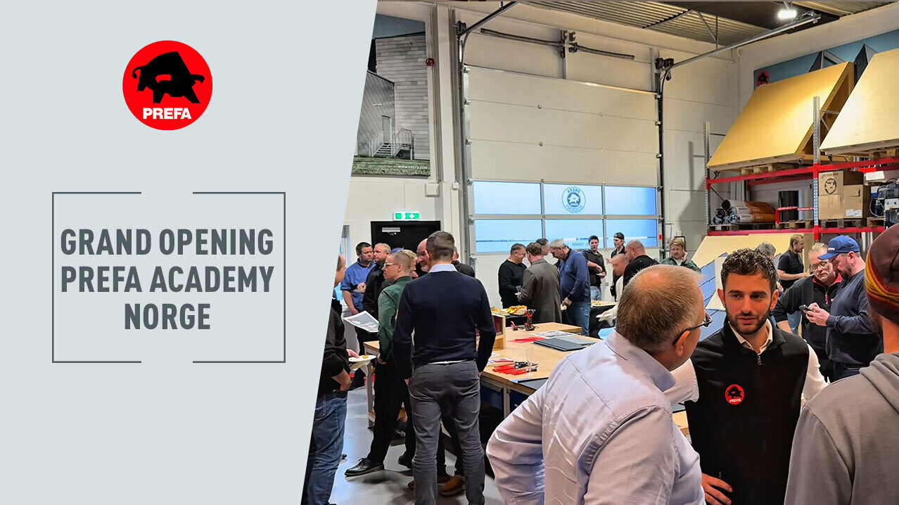 Thumbnail zum Video zur feierlichen Eröffnung der PREFA Academy in Skien (Norwegen).
