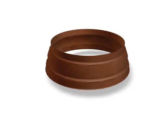 PREFA krage til nedløpsrør, brun, 60/115, 80/115, 100/115, 100/150, 120/150 mm, passformende endestykke for montering på nedløpsrør