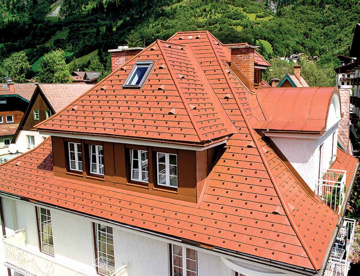 Referenzobjekte PREFA Taksystemer Takshingel 04 P.10 teglsteinsrød